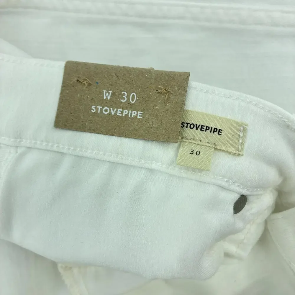 NWT Madewell Stovepipe High-Rise White Denim Jeans Women's size 30